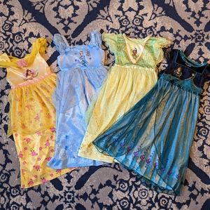Disney Princess Costume Nightgowns 5T/XS - Belle, Cinderella, Tiana, Anna